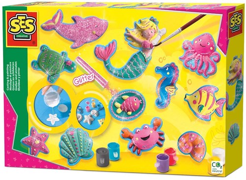 SES Colata e pittura - Figure oceaniche - Set creativo gesso glitter