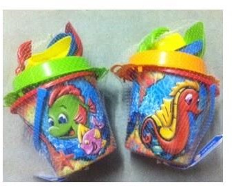 Adriatic set secchiello spiaggia decorazione pesci 6 pezzi Ø18cm giocattolo