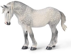 Collecta cavallo giocattolo giumenta Percheron grigia XL - realistico fatto a mano
