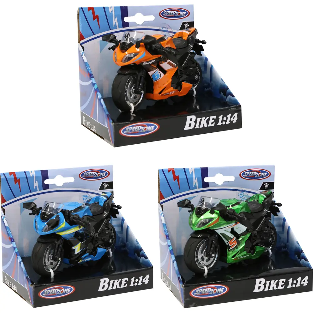 Speedzone moto giocattolo con luci e suoni - scala 1:14 - multicolore