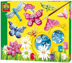 Ses Set creativo farfalle in gesso con glitter per bambini