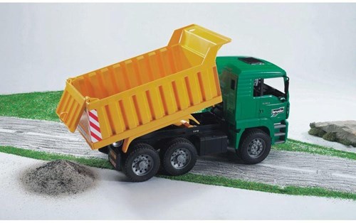 Bruder camion ribaltabile MAN giocattolo verde 1:16 per bambini-3