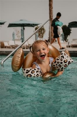 Swim Essentials braccioli gonfiabili stampa leopardo beige 0-2 anni-3