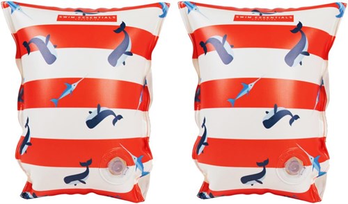 Swim Essentials braccioli balena rosso-bianco 0-2 anni sicurezza nuoto