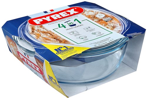 Pyrex teglia da forno con coperchio vetro 3,2L trasparente - perfetta per piatti al forno