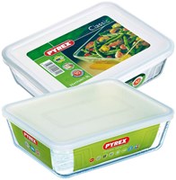 Pyrex teglia da forno rettangolare con coperchio vetro set 2 pezzi 1,5L 2,6L