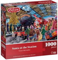 Jumbo puzzle 1000 pezzi Falcon locomotiva a vapore natalizia inverno