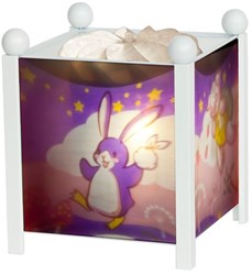 Trousselier lampada rotante cameretta bianca pinguino coniglio 12V luce atmosfera