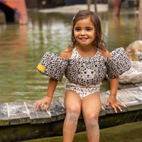 Swim Essentials Puddle Jumper giubbotto da nuoto leopardato beige 2-6 anni-3
