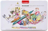 Bruynzeel fineliner brushpen set 48 colori per disegno e hand lettering