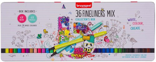 Bruynzeel set fineliner 36 colori - pennarelli creativi per disegnare