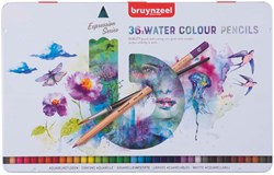Bruynzeel set matite acquerellabili - 36 colori con pennello in latta