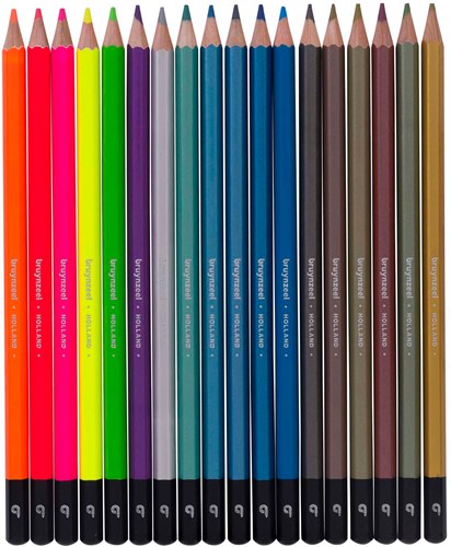 Bruynzeel set matite colorate metallic e neon - 18 colori in scatola-2