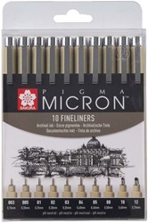 Sakura set fineliner - Pigma Micron astuccio 10 fineliner neri