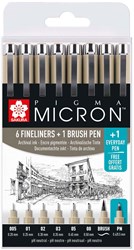 Sakura astuccio fineliner - Pigma Micron Set promozionale nero 8 pezzi