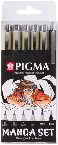 Sakura Set Manga Pigma Micron - Collezione unica fineliner e brushpen