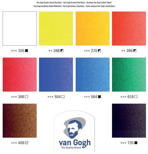 Bruynzeel set colori acrilici Van Gogh in scatola di legno con accessori-3