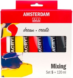 Bruynzeel set colori acrilici - 5 colori - tubi da 120ml - pittura