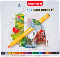 Bruynzeel pennarelli super punta set 15 colori - pennarelli creativi