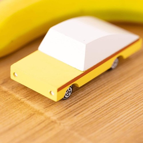 Candylab auto giocattolo in legno gialla - Candycar B. Nana design