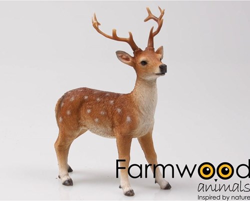 Farmwood Animals statua da giardino cervo realistica resina 13x7x17 cm marrone