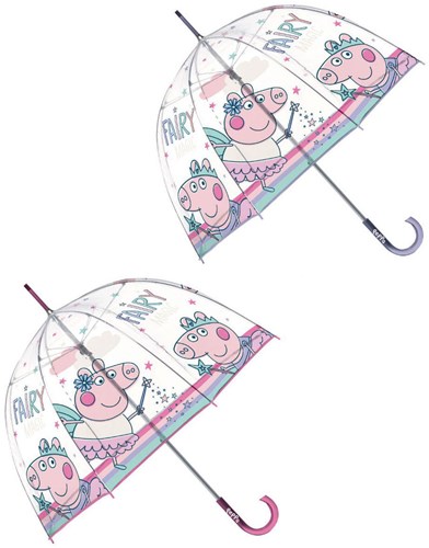Lobbes ombrello Peppa Pig trasparente - ombrello bambini accessorio pioggia
