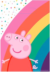 Bustine regalo Peppa Pig arcobaleno 8 pezzi carta festa bambini