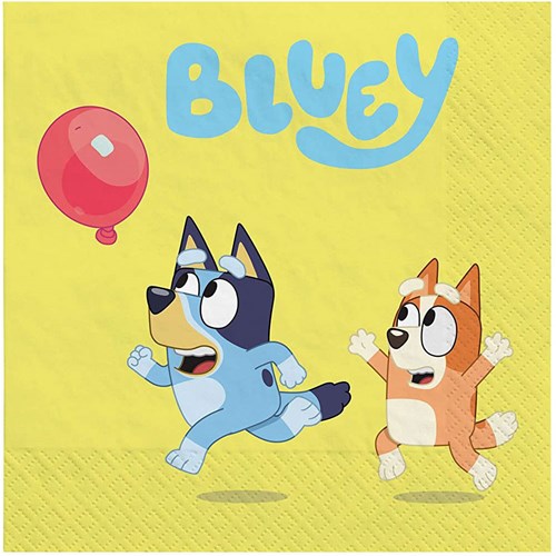 Bluey tovaglioli di carta 20 pezzi - Giallo - Decorazione festa bambini