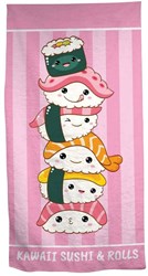 Lobbes telo mare sushi rosa 70x140 cm poliestere asciugatura rapida