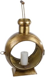 Lanterna oro antico vetro metallo decorazione Berend 33x23x46cm atmosfera