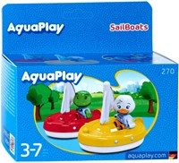Aquaplay barche a vela giocattolo - 2 pezzi con personaggi per bagno e pista d'acqua