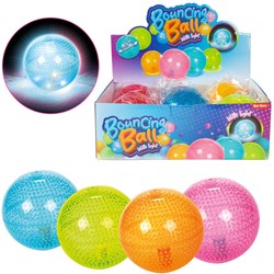 Toi-Toys palla rimbalzante neon con luce - Palla giocattolo 10cm