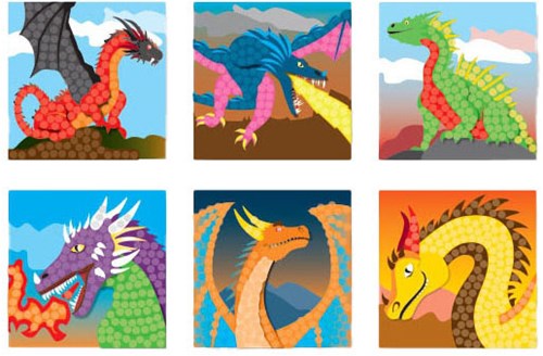 PlayMais carte mosaico set gioco Fantasy Dragon creativo