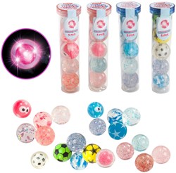Toi-Toys set palline rimbalzanti in tubo giocattolo luminoso multicolore