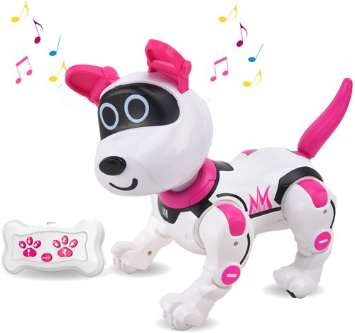 Robo Luna cane robot interattivo con occhi LED e telecomando-3