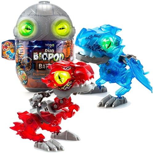 Biopod Battle Duo Dino giocattolo dinosauro interattivo con luce e suono-2