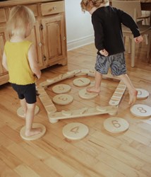 Kinderfeets set gioco equilibrio con pietre in legno