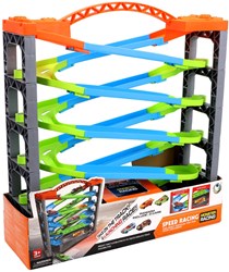 KiddyGo pista da corsa giocattolo - pista deluxe con 5 livelli e 2 auto