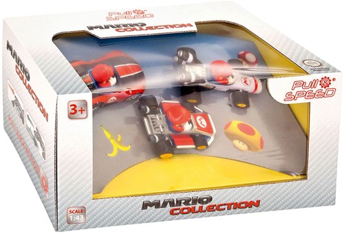 Carrera auto giocattolo Super Mario macchinine a retrocarica 3 pezzi Mario Kart