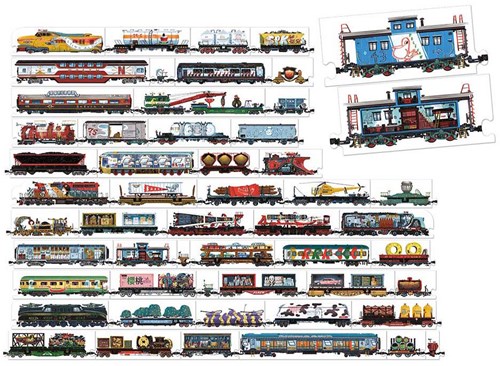 Banana Panda puzzle treno giocattolo - Mix and Match Treni 54 pezzi-2