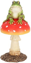 Esschert Design statua decorativa amanita con rana rossa in poliresina