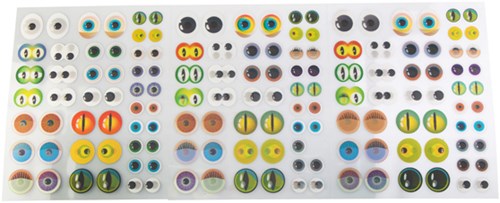 Eduplay set adesivi 3D per lavoretti - 144 occhi colorati per bambini