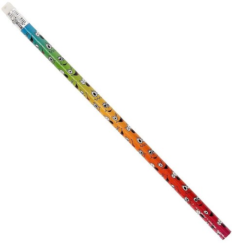 Matita colorata faccina sorridente con gomma - articolo da scrittura allegro per bambini-3