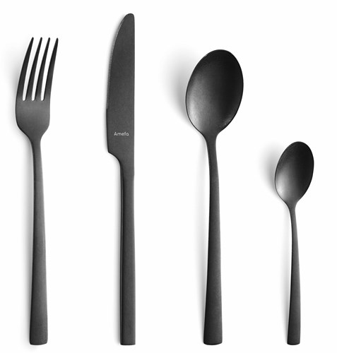 Amefa set posate Manille vintage nero 16 pezzi - acciaio cromato moderno-3