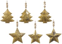 Decoris decorazione natalizia ferro oro antico albero 1x10x14cm