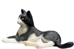 Mojo Giocattolo Pets Gatto Sdraiato Nero Bianco - 387367