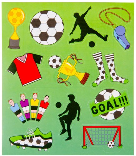 Foglio di adesivi calcio - adesivi sportivi per bambini e lavoretti