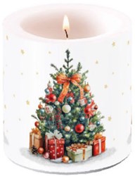Ambiente candela decorazione albero di Natale piccola - candela pilastro bianca