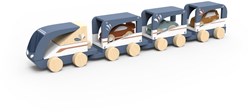 Speedy Monkey trenino portaveicoli in legno FSC giocattolo colorato