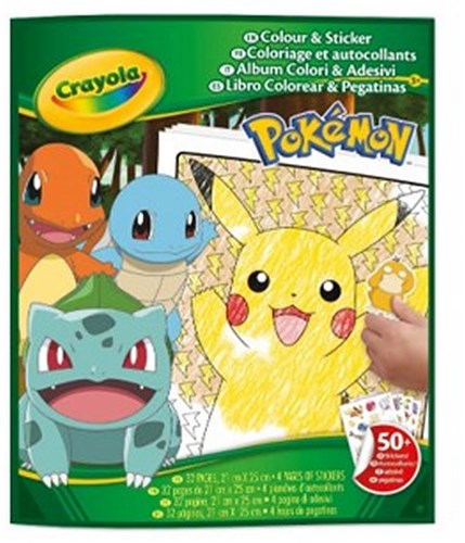 Crayola libro da colorare Pokémon divertimento e set di adesivi per bambini